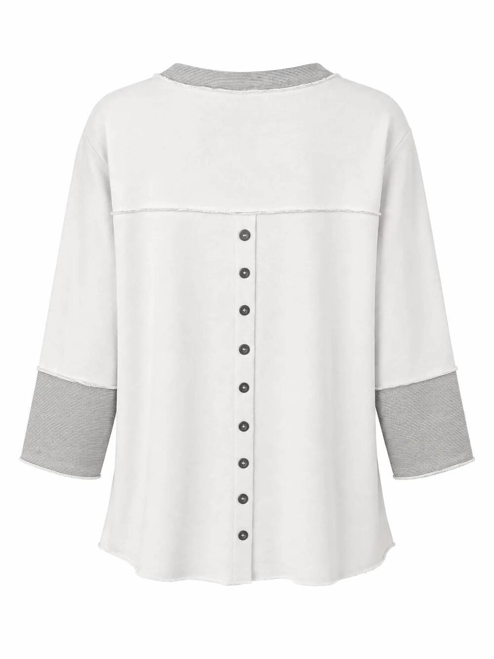 NEW LULU-B v-neck button-back top in white - Picture 4 of 4